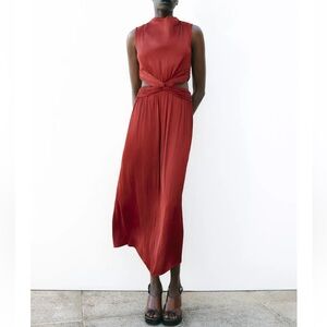 Zara Rust Red Sleeveless Dress